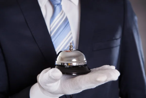 Bellman Holding Bell — Stock Photo, Image