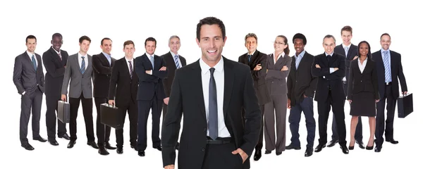 Panoramic Shot Of Confident Businesspeople — Stock Photo, Image