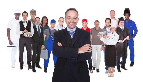 Full Length Of People With Different Occupations — Stock Photo, Image