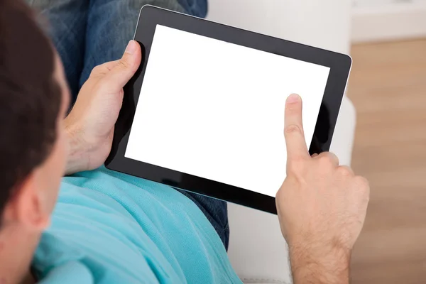 Man Looking At Blank Screen Of Digital Tablet — Stock Photo, Image