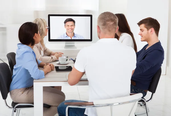 Business Team e videoconferenza — Foto Stock