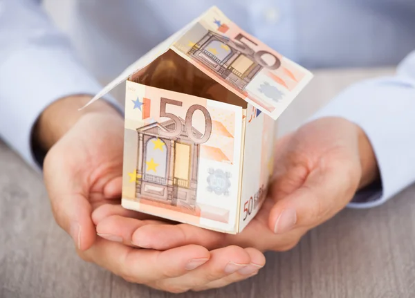 Businessman Hands with Euro Notes — Stock Photo, Image