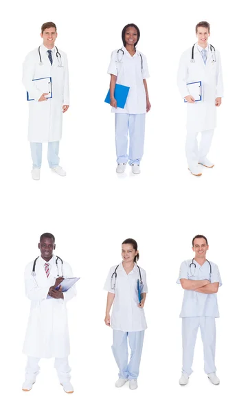 Collage Of Multiethnic Doctors — Stock Photo, Image