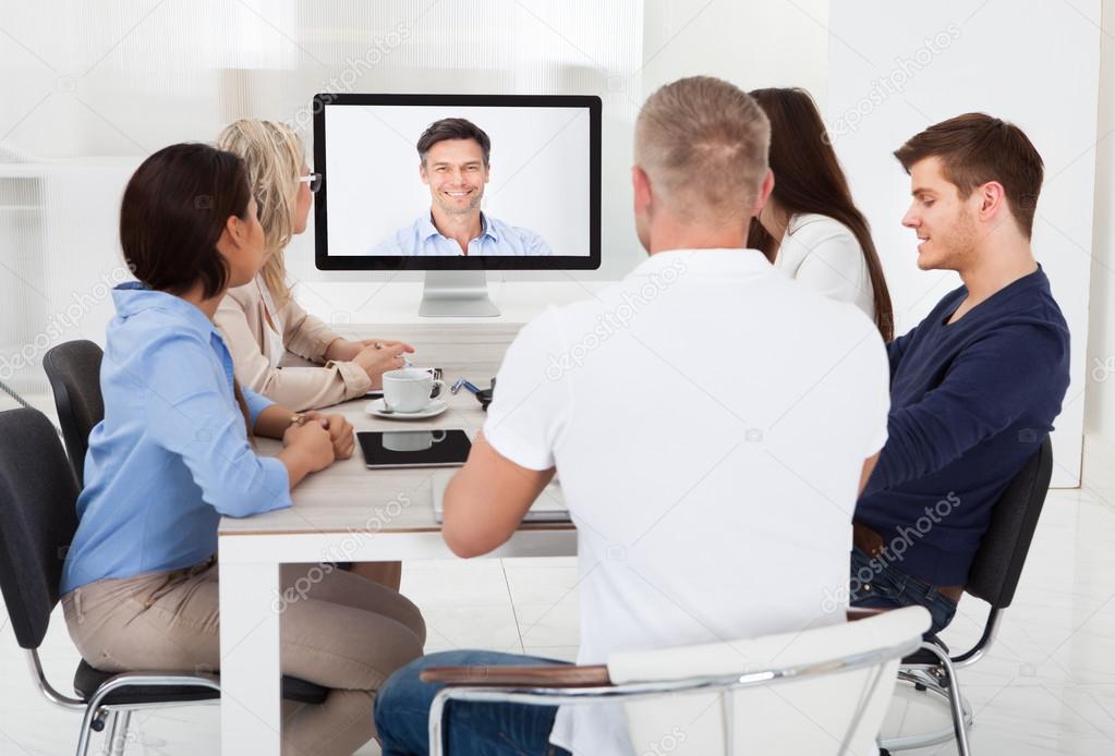 Business Team and Video Conference