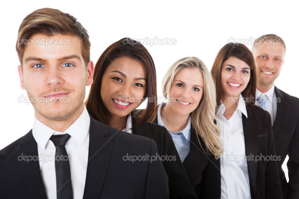 Businesspeople Standing In A Row