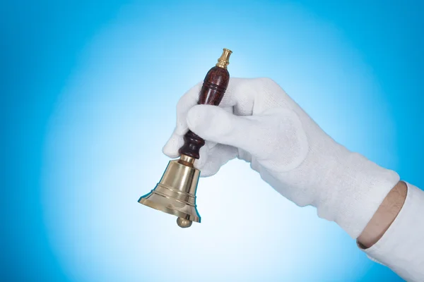 Butler Holding Call bell — Stock Photo, Image