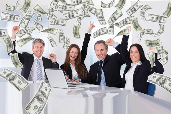 Business People With Money Rain — Stock Photo, Image