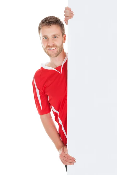 Mann mit Plakatwand — Stockfoto