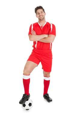 futbol topu ile oyuncu