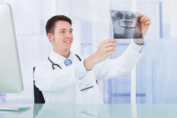 Médecin examinant la radiographie dentaire — Photo
