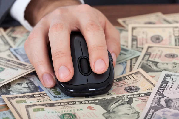 Businessman Using Computer Mouse — Stock Photo, Image