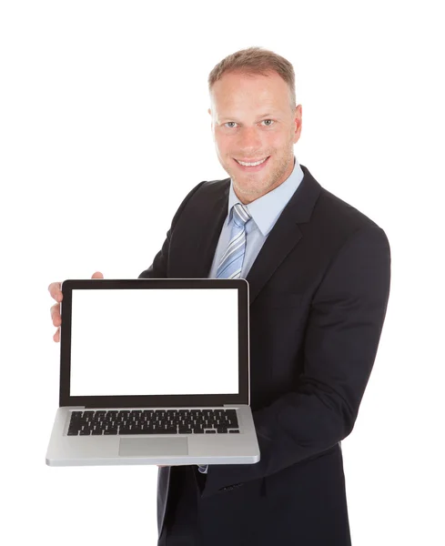 Zakenman laptop weergeven — Stockfoto