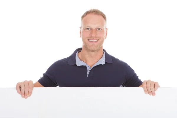 Man Looking At Blank Billboard — Stock Photo, Image