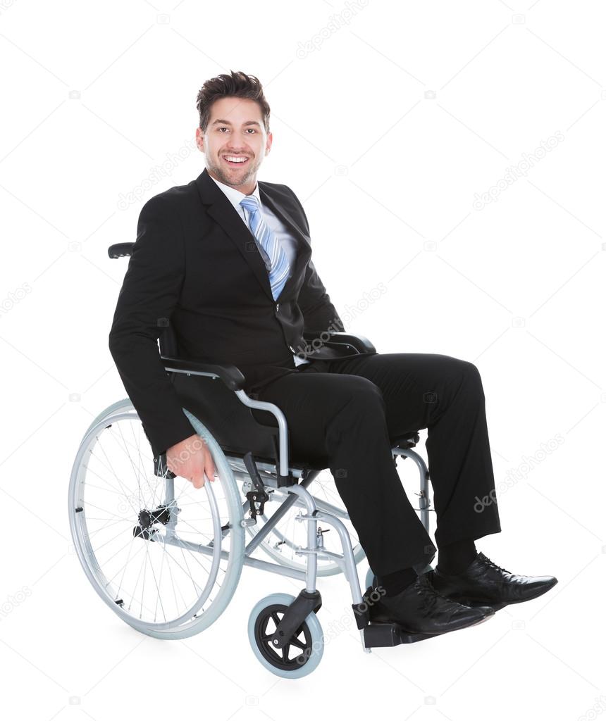 Businessman Sitting On Wheelchair