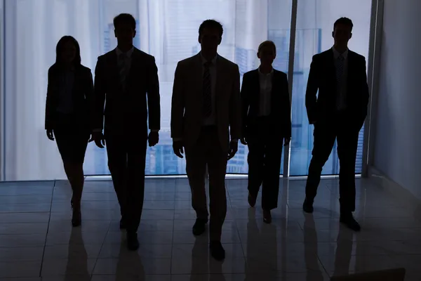 Silhouette Business People Walking — Stock Photo, Image