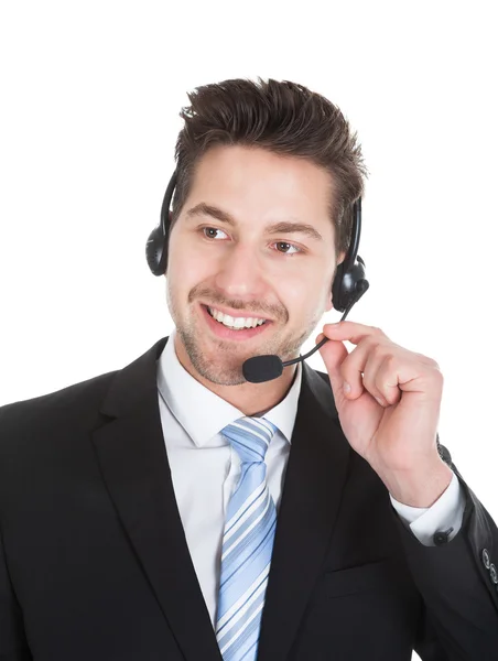 Masculino Call Center Representante — Fotografia de Stock