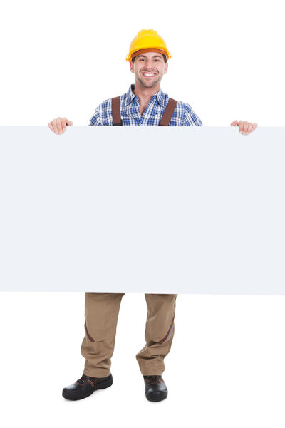Manual Worker Holding Billboard