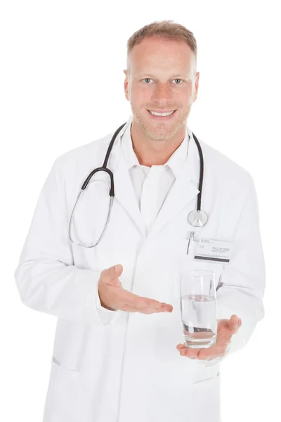 Doctor Showing Glass To Water — Stock Photo, Image