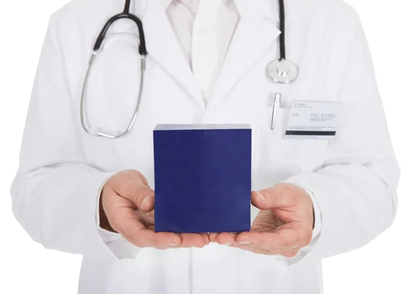 Doctor Showing Medicine Box — Stock Photo, Image