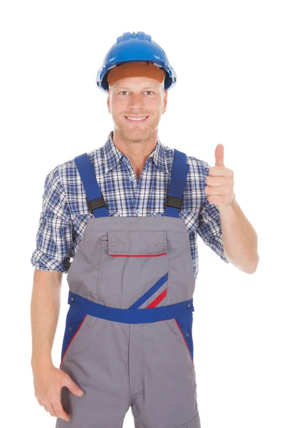 Repairman Gesturing Thumbs Up — Stock Photo, Image