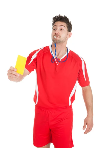 Referee Showing Yellow Card — Stock Photo, Image