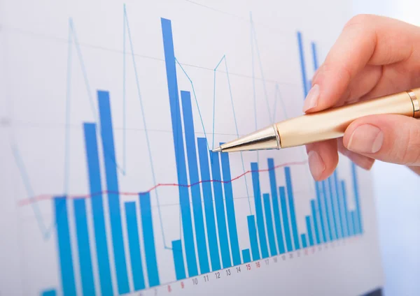 Analisando gráficos de barras — Fotografia de Stock