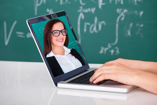 Student Attending Online Lecture — Stock Photo, Image