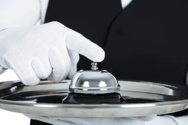 Butler Holding Service Bell — Stock Photo, Image