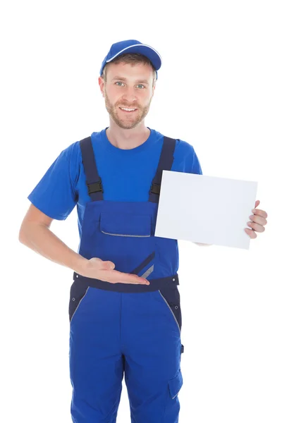 Servant with Blank Placard — Stock Photo, Image