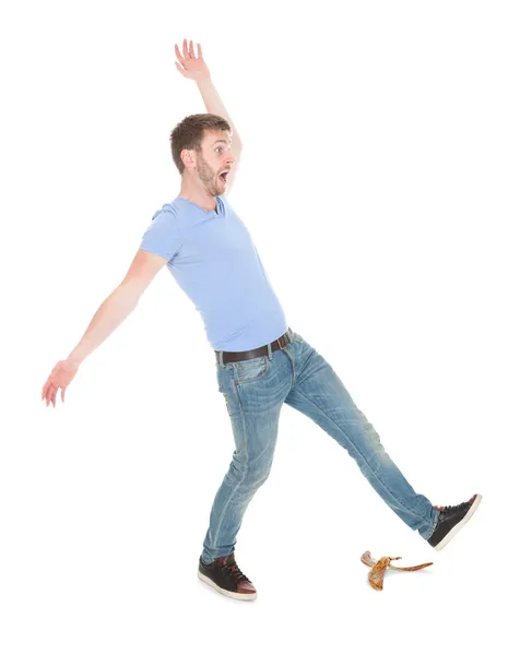 Homem escorregando — Fotografia de Stock