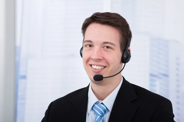 Businessman Wearing Headset — Stock Photo, Image