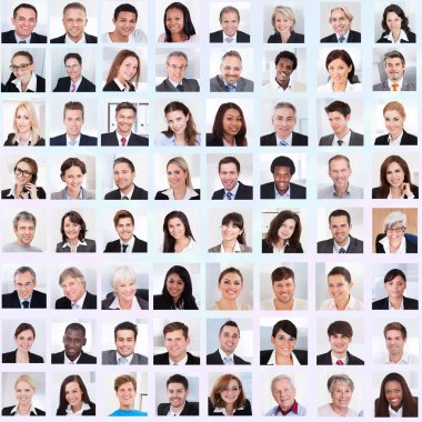 Collage Of Business People Smiling clipart
