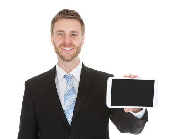 Businessman Displaying Digital Tablet — Stock Photo, Image