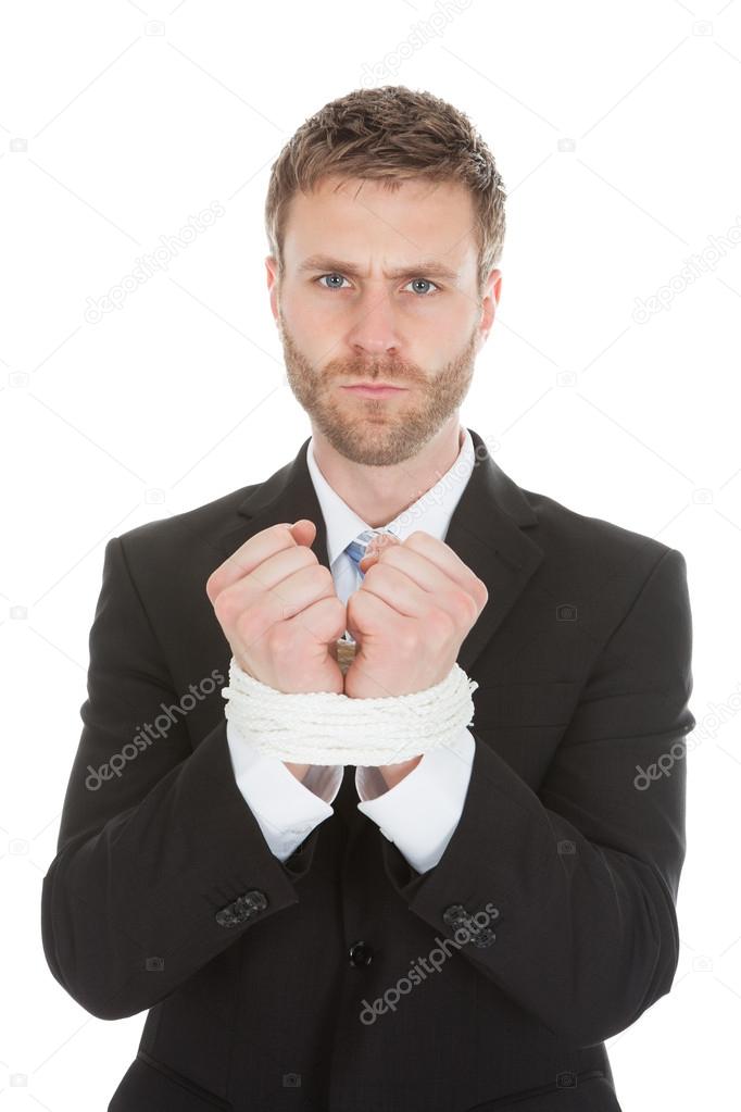 Businessman with Tied Hands