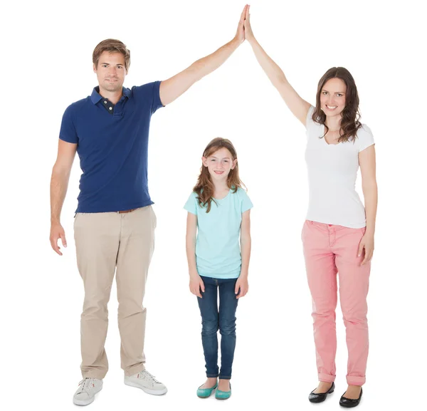 Parents Forming House Roof — Stock Photo, Image
