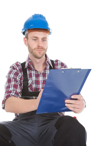 Manual Worker Writing — Stock Photo, Image