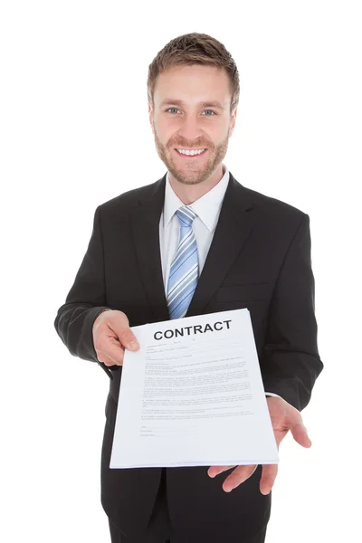 Zakenman bedrijf contract — Stockfoto