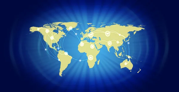 World Map Representing Global Business — Stock Photo, Image