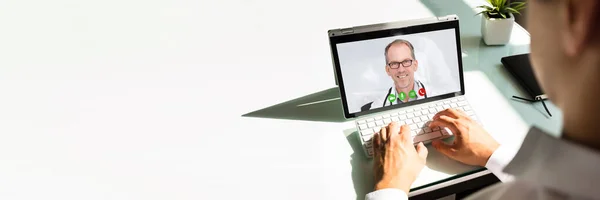 Telemedicine Online Training Conference With Doctor. Elearning Medical Banner