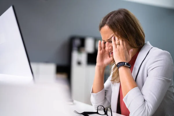 Stressed Upset Business Woman Bored Worry Businesswoman — Stock Photo, Image