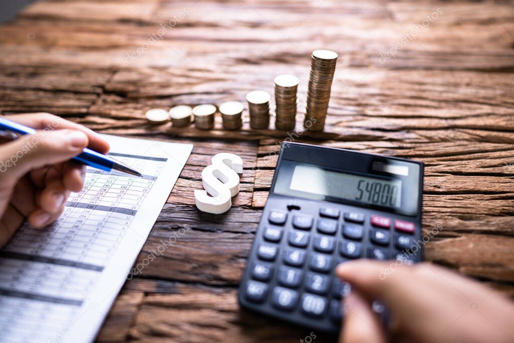 Tax Bill And Money Loan. Legal Paragraph Symbol