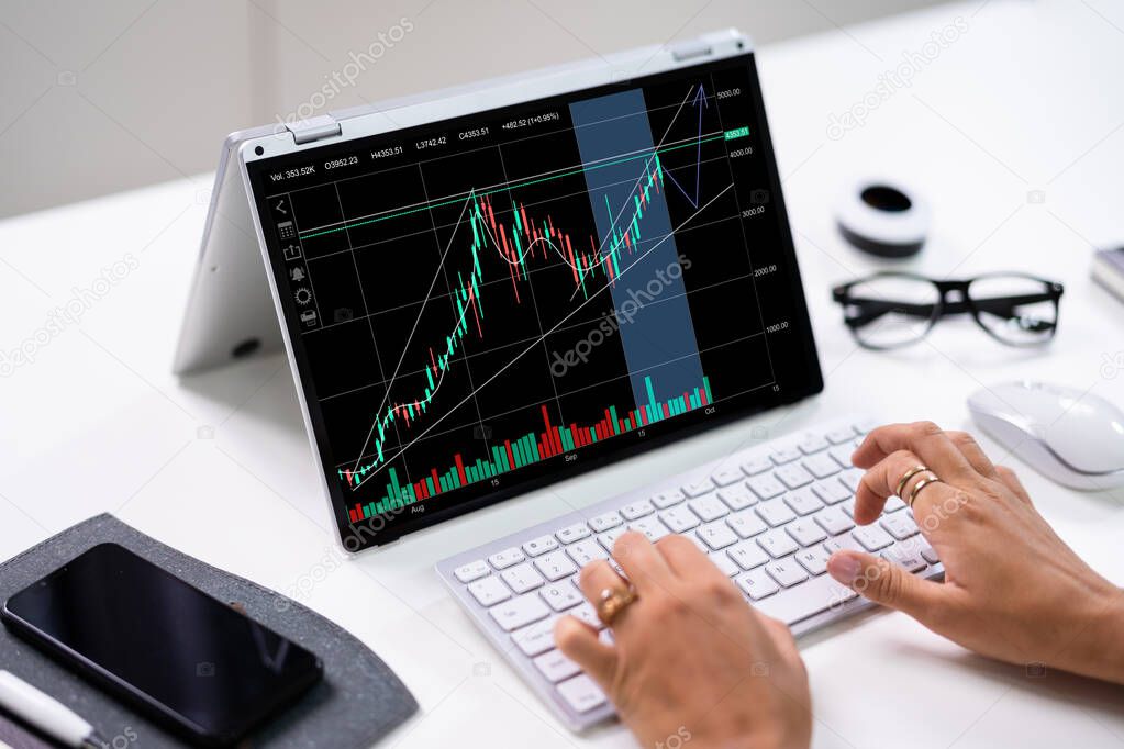 Stock Broker Exchange Trading App On Laptop