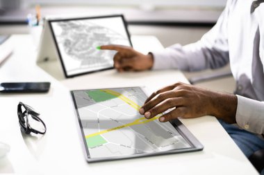 Kadastro Kadastro Haritası Dizüstü bilgisayar ekranında