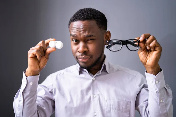 Cuidado Corrección Ópticos Visión Gafas Graduadas Lentes Contacto — Foto de Stock