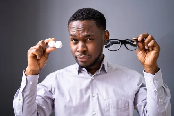 Visão Óptica Cuidados Correção Óculos Lentes Contato — Fotografia de Stock