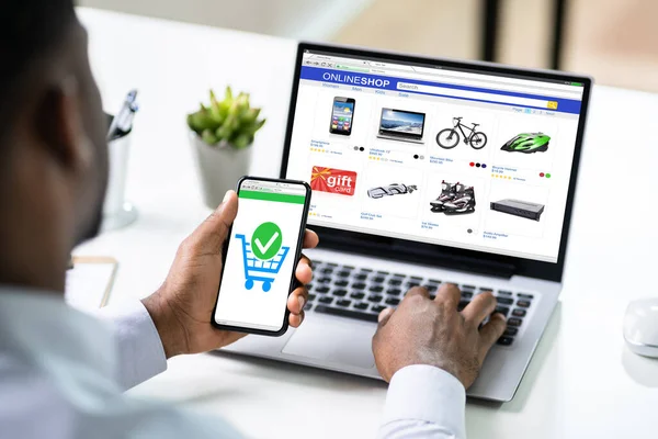 Sito Commerce Online Shopping Internet Telefono — Foto Stock