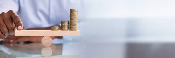 Financiële Hefboomwerking Vermogenssaldo Tijdens Inflatie — Stockfoto