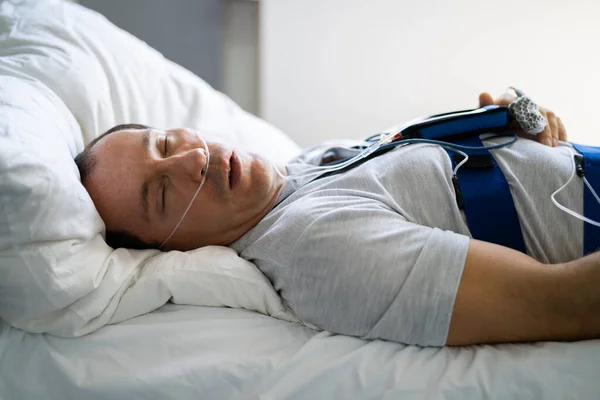 Tratamento Transtorno Sono Apneia Hospital Terapia Homem — Fotografia de Stock