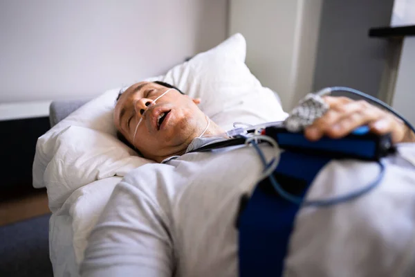 Léčba Poruchy Spánku Apnoe Nemocnici Mužská Terapie — Stock fotografie
