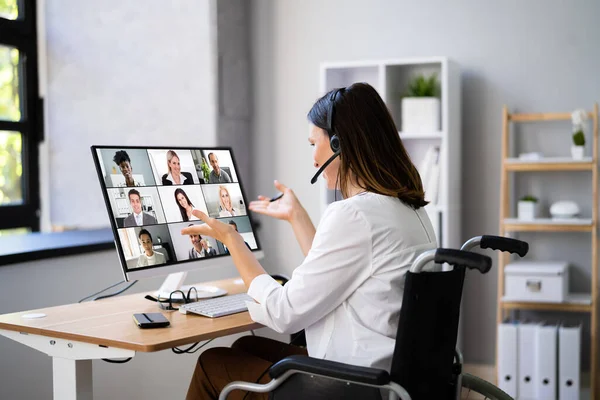 Video Conference Virtual Webinar Meeting Business Call — Fotografie, imagine de stoc